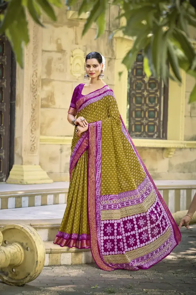 ZALAK SAREE                 Fabric :- Pure Mulmul  Cotton  Saree Length:-5.4 mtr  Blouse Length :-0.9 mtr(unstitched )  Colour:-7