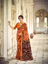 Ajrakh Printed Cotton Saree ✨  🌿 Fabric: Premium Pure Cotton  🎨 Design: Traditional Ajrakh Handblock Print   Work: Intricate Natural Dye Printing with Authentic Geometric & Floral Pattern