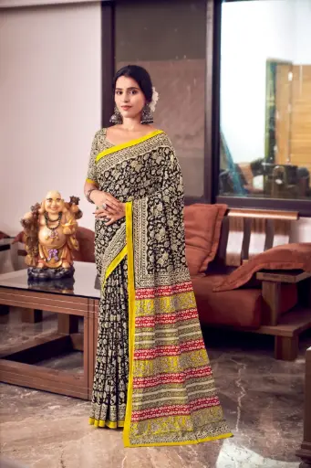 BAGRU PARI VOL                 🧵 Fabric :- PURE Heavy MUL MUL Cotton  printed saree...  (Saree cut 5.4 mtr / 0.8 mtr Blouse)
